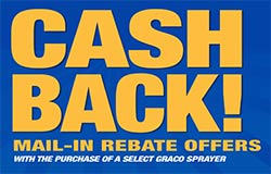 Mail-in cash back rebate offer for Graco 390 PC, Ultra 395 PC