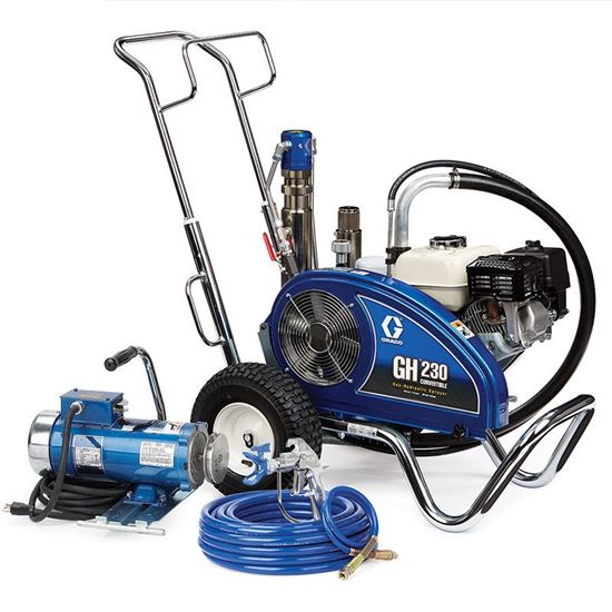 Picture of Graco GH 230 Convertible Gas Airless Sprayer with electric motor kit non CSA