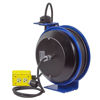 Picture of COXREELS PC13-5012-B Power Cord Reel with Spring Driven Rewind, 50' x 12 AWG, 20 Amps, 115V, 4 Plug Quad Industrial Receptacle