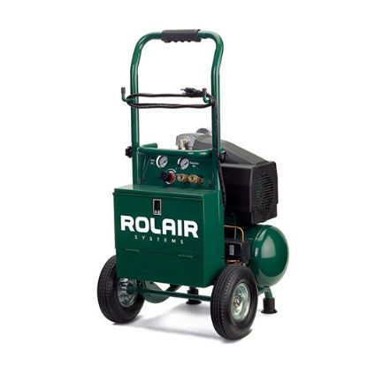 RolAir VT20TB 2HP 3.2 Gallon Quiet Wheeled Electric Air Compressor with Toolbox 115v