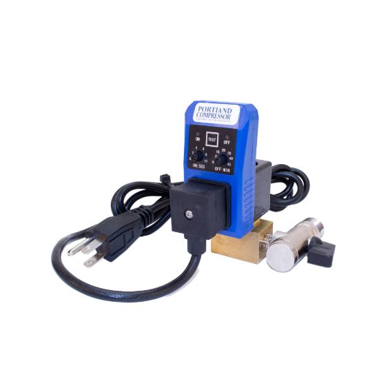 Picture of Automatic Electric Air Compressor Tank Drain, Adjustable Timer, 115v, with Strainer